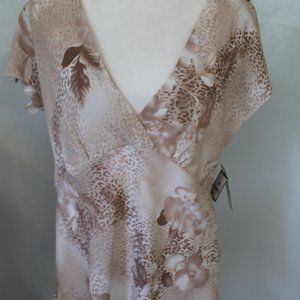 Dress-U By Sharon Flowy Animal Print Blouse NWT